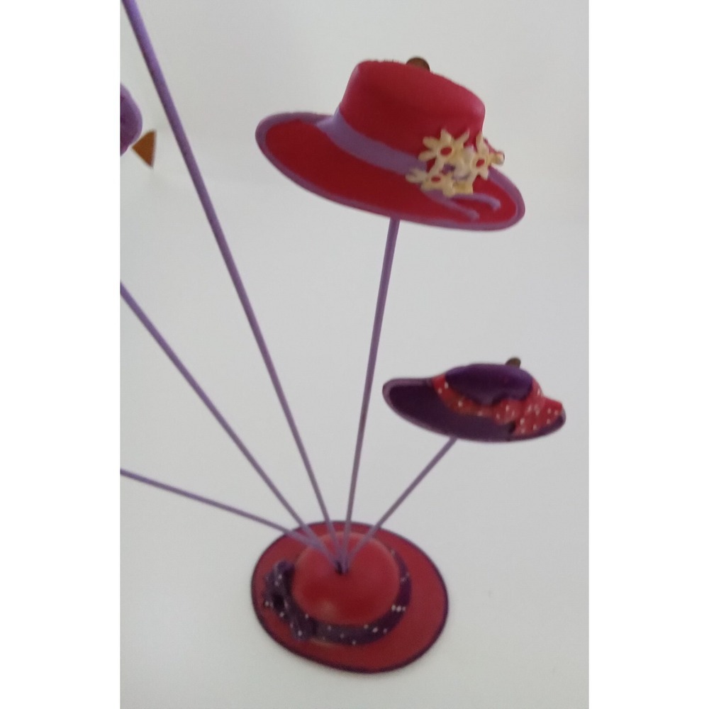 Vintage Red‎ Hat Society Inspired Miniature Hat Display Stand Resin Collectible - Picture 9 of 9